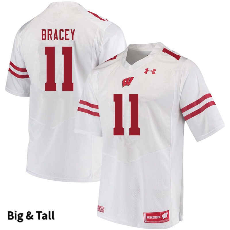 Wisconsin Badgers Men's #11 Stephan Bracey NCAA Under Armour Authentic White Big & Tall College Stitched Football Jersey SJ40D43EK